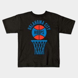 Retro Oklahoma City Hoops Logo Kids T-Shirt